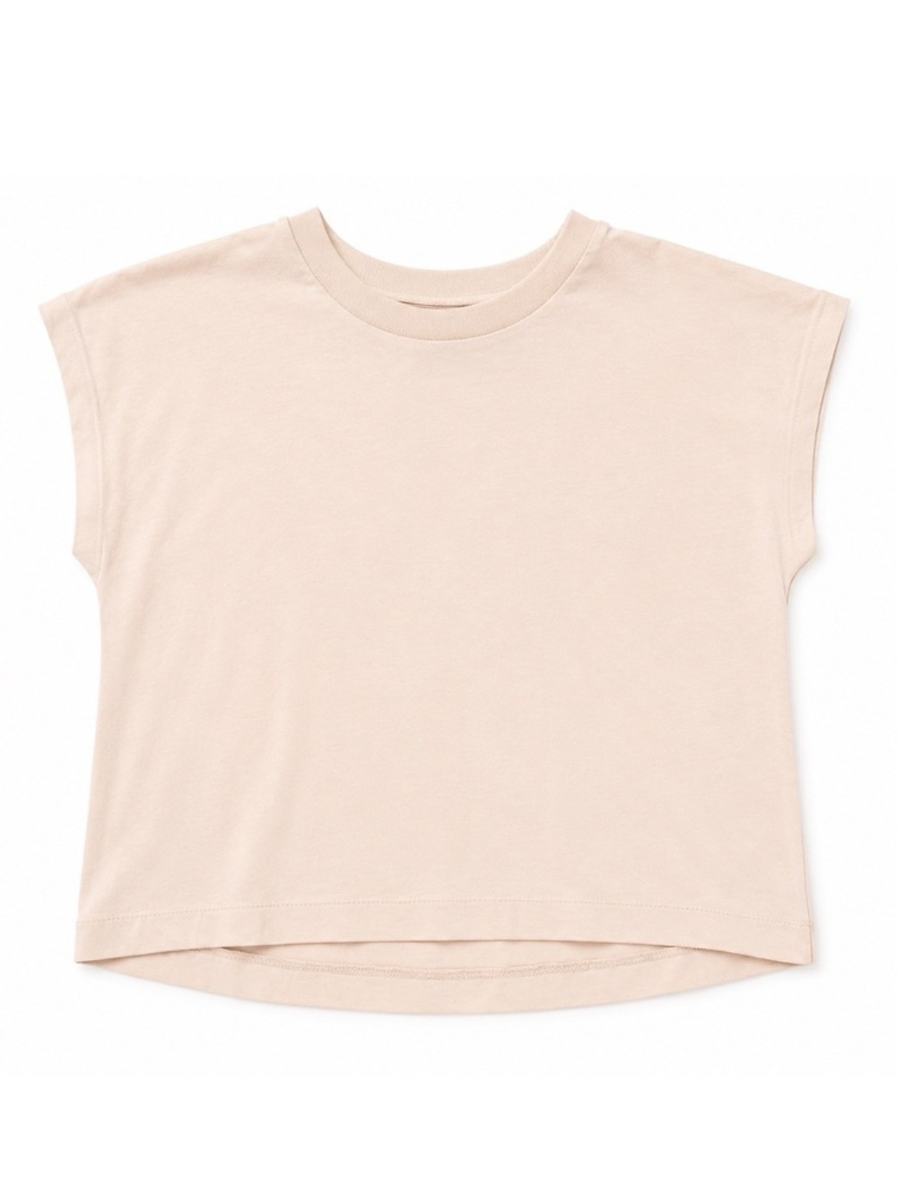 Jessica Simpson Girls' Short Sleeve Boxy Tee in Light Beige